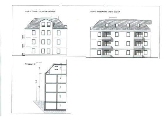 Außenans. und Schnitt Haus 1
