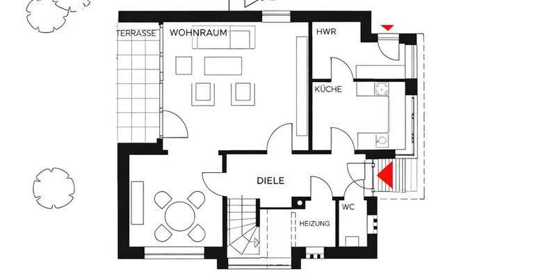 Erdgeschoss (schematisch)
