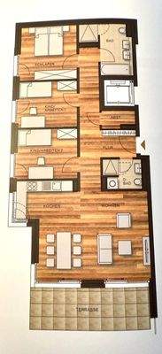 Wohnungsplan mit Terrasse