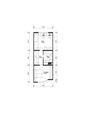 Schlafebene mit Badezimmer