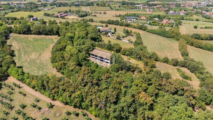 Blick von oben auf das Grundstück