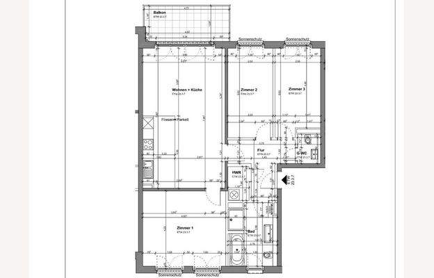 Vermaßter Grundriss 