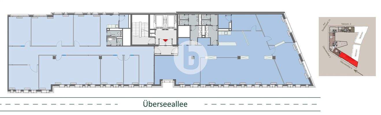 Mietbereich 7 - 8 - 5. Obergeschoss mit ca. 602 m² - teilbar ab ca. 289 m²