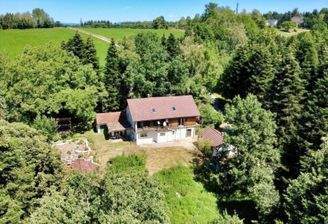 KI-generiert: Hofstelle im Grünen