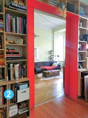 Blick vom Loggiazimmer ins Wohnzimmer 