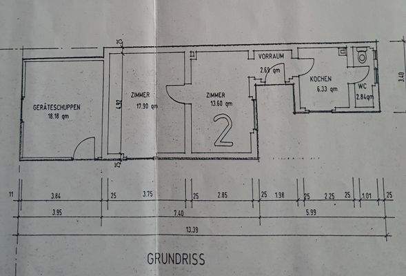 Grundrißplan Nebengebäude 