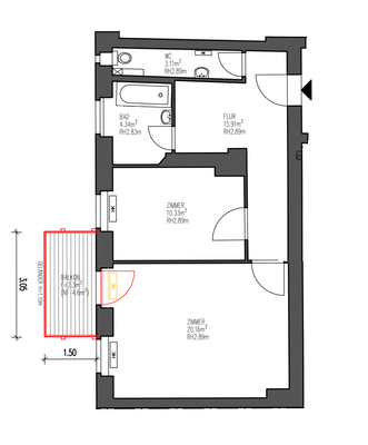 Dur21 WE25 mit Balkon