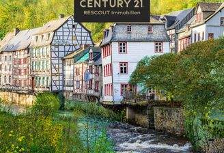 Blick von der Rurbrücke zur Immobilie