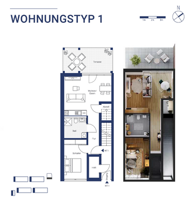 Grundriss Wohnungstyp 1