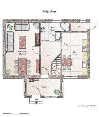 Erdgeschoss möbliert