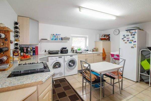 Waschkühe mit Vorbereitungsküche