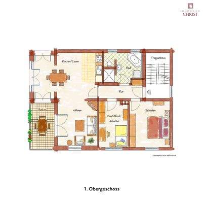 Obergeschoss mit Balkon