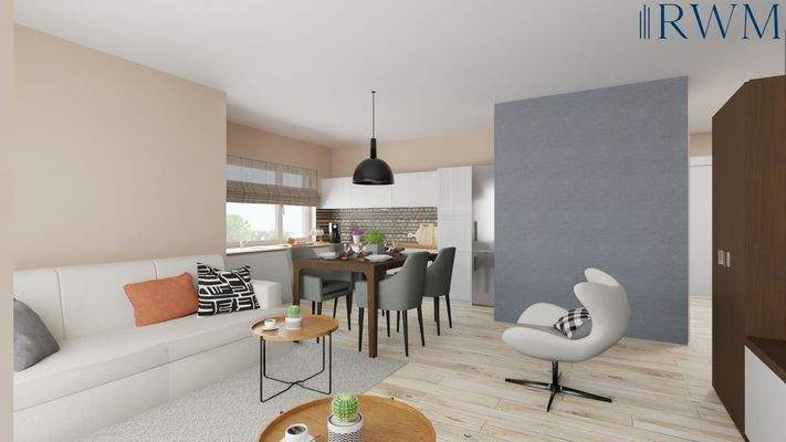 Visualisierung Küche, Wohn- & Essbereich