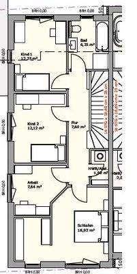 Grundriss Obergeschoss Wohnung 1