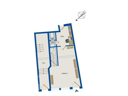 Grundriss EG - Gewerbe rechts