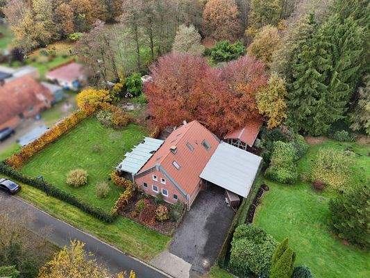 Luftbildaufnahme Haus und Grundstück