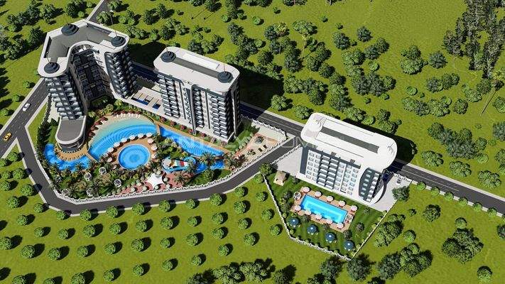Stylish Flats in an Extensive Project in Alanya Avsallar