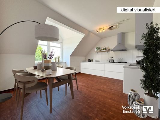 Visualisierung Küche Dachgeschoss
