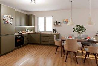 Küche und Essbereich