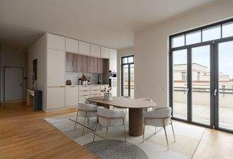 Digitales Staging Wohn- und Küchenbereich