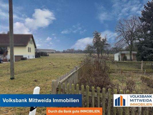 Grundstücksansicht mit kleinem Gemüsegarten