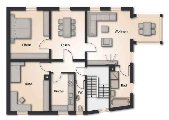 Grundriss möbliert