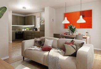 Lichtdurchfluteter Wohnbereich dank bodentiefer Fe