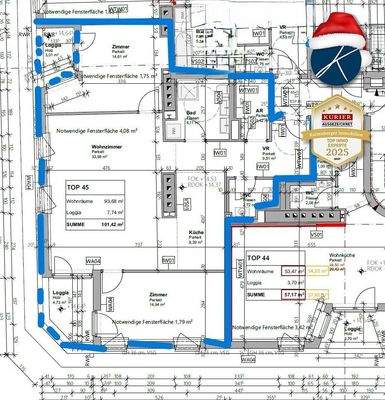 Wohnungsplan Top 45