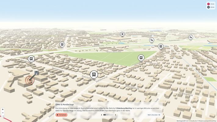 Interaktiver Lageplan auf der HI-Website