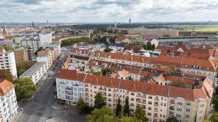 Vogelperspektive Blick zum Tempelhofer Feld
