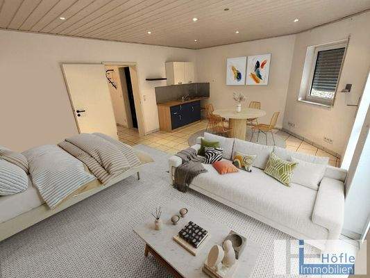 Appartment Anbau EG mit Pantryküche - virtuell möbliert