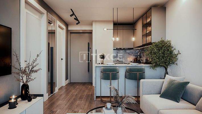 Apartments in a Secured Project with Pool in İzmir Konak