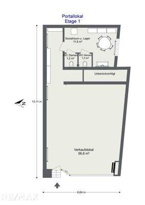 Portallokal, 2D-Plan