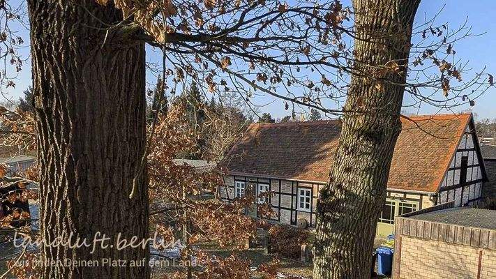 Blick auf das Gartenhaus vom ersten Stock des Lehnschulzenhauses.jpg