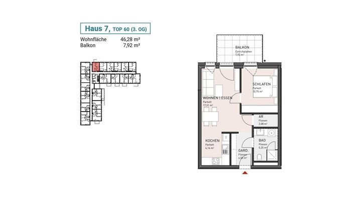 Haus 7, Top 60 (3. OG)