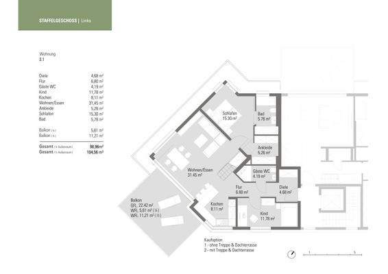 Grundriss Wohneinheit 3.1