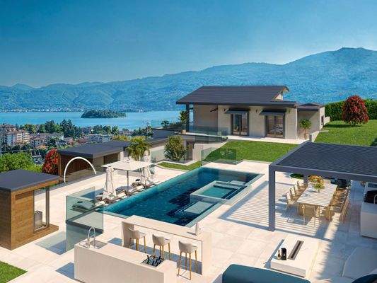 Villa mit Pool und Seeblick