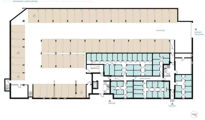 Tiefgarage und Abstellräume