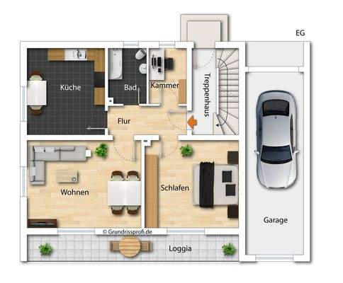 Grundriss EG (nicht maßstabsgetreu - kann vom Original abweichen) 