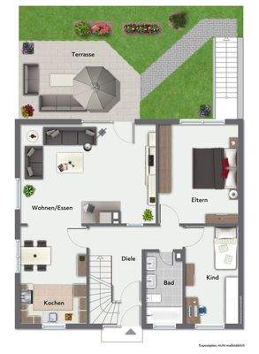 EG alternativ, offene Küche