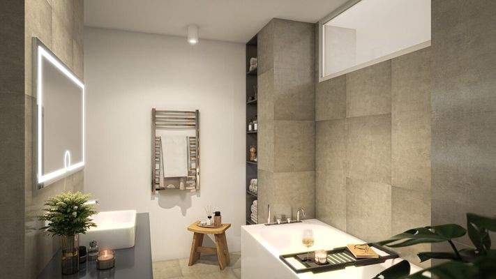 Hochwertig ausgestattetes Badezimmer