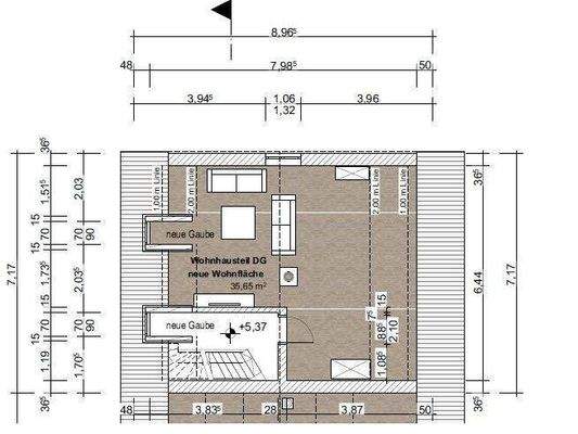 Grundriss für optionalen Dachgeschossausbau