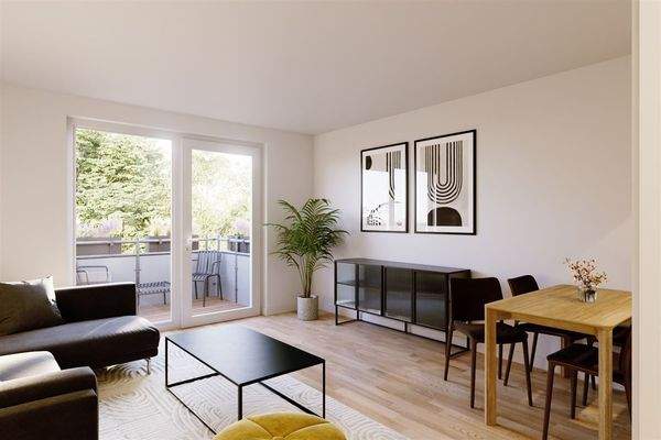 Wohn- u. Esszimmer mögliche Einrichtung