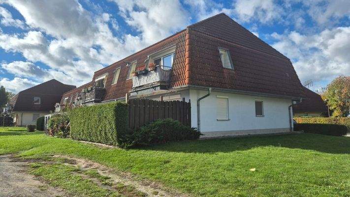 Seitenansicht des Reihenhauses