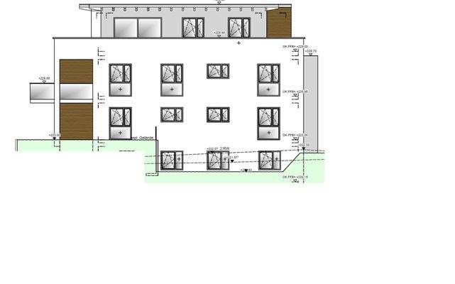 Gebäudeansicht mit Fenstern
