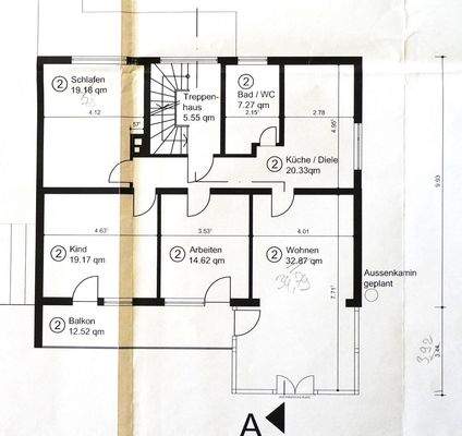Grundriss (Maße z.T. ungenau)