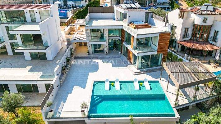 Panoramic Sea View 4-Story Villa in Kalkan Antalya