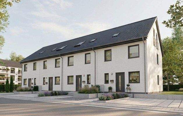Visualisierung Reihenhaus Eingangsansicht
