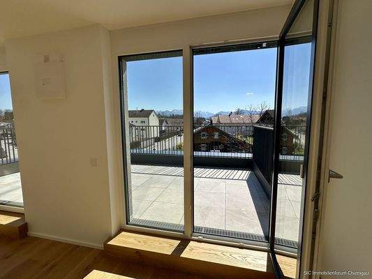 Wohnzimmer Blick Dachterrasse