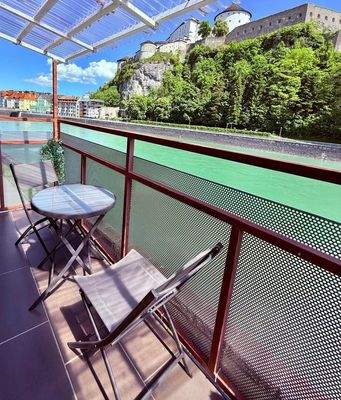 Ausblick auf den Inn vom Südbalkon